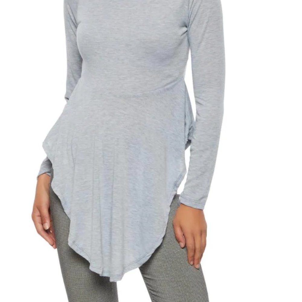 Solid Cowl Neck Long Sleeve Top - image 5